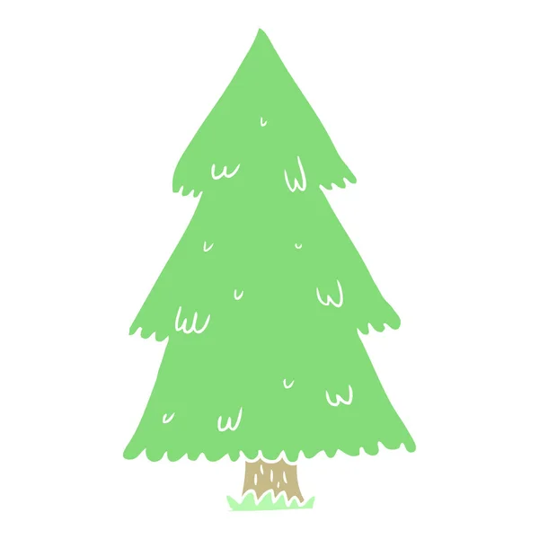 Árbol Navidad Dibujos Animados Estilo Color Plano — Vector de stock