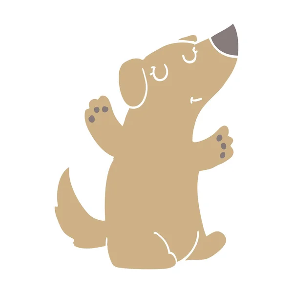 Σκύλος Cartoon Στυλ Επίπεδη Χρώμα — Διανυσματικό Αρχείο