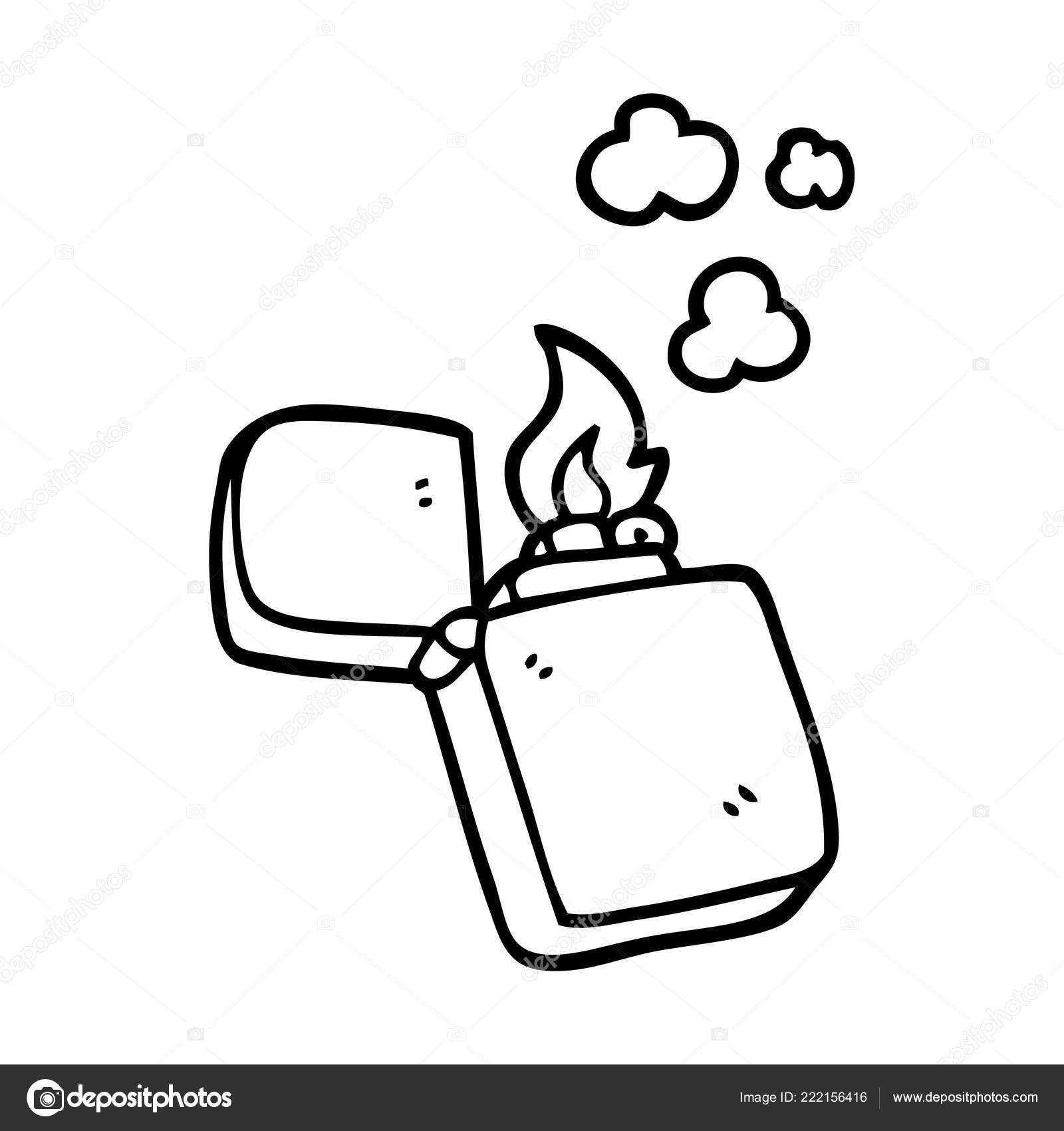 Line Drawing Cartoon Old Lighter Stock Vector by ©lineartestpilot 222156416