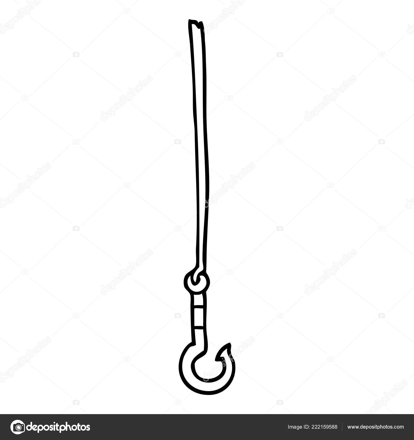 Line Drawing Cartoon Fish Hook Stock Vector by ©lineartestpilot