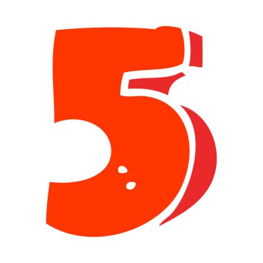 düz renk illüstrasyon karikatür beş numaralı