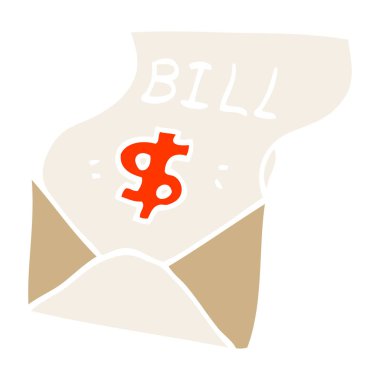 çizgi film doodle bill zarf içinde