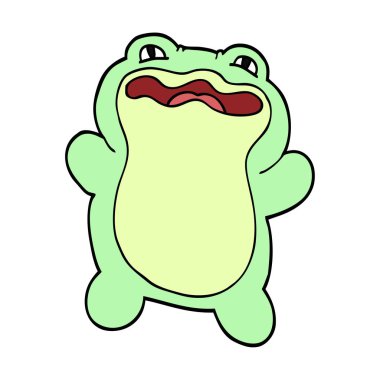 kurbağa, vektör, illüstrasyon karikatür doodle