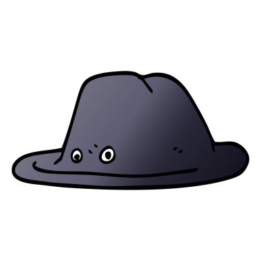 Beyaz arka plan üzerinde izole karikatür doodle şapka