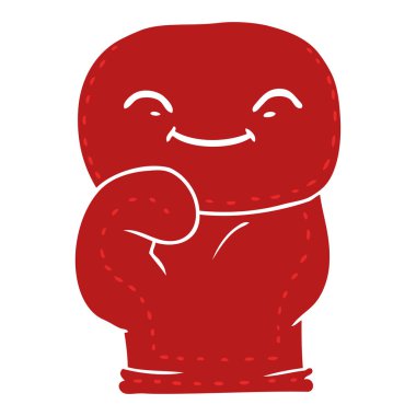 düz renk tarzı çizgi film boks eldiveni