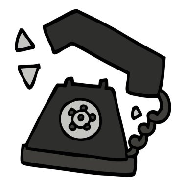 çizgi film doodle retro telefon