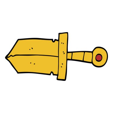 çizgi film doodle hançer beyaz arka plan üzerinde