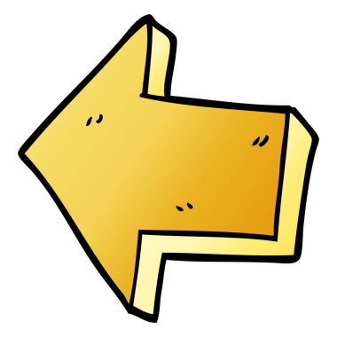 çizgi film doodle işaret eden ok