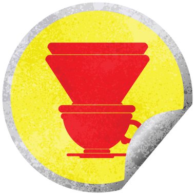 kahve filtre Kupası dairesel peeling etiket