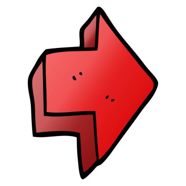 çizgi film doodle kırmızı ok