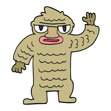 çizgi film doodle büyük yeti