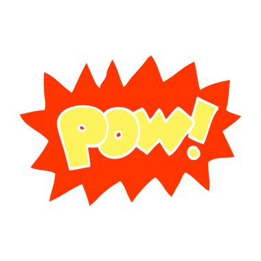 düz renk illüstrasyon karikatür pow sembolü