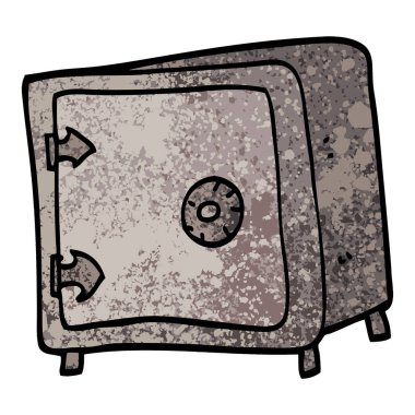 Grunge dokulu illüstrasyon karikatür eski kasa