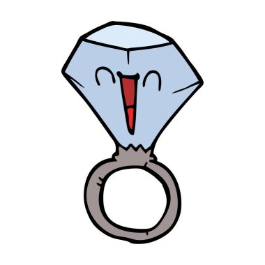 çizgi film doodle mutlu yüz yüzük