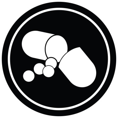 Kapsül pill vektör çizim dairesel sembolü