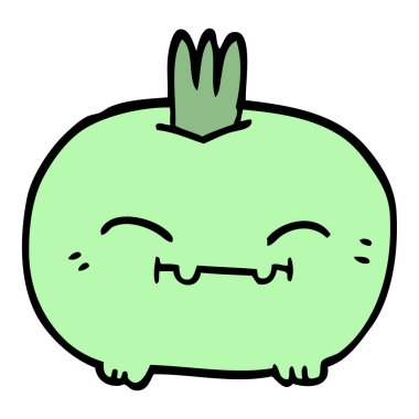 çizgi film doodle mutlu kök sebze