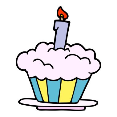 çizgi film doodle Doğum günü pastası