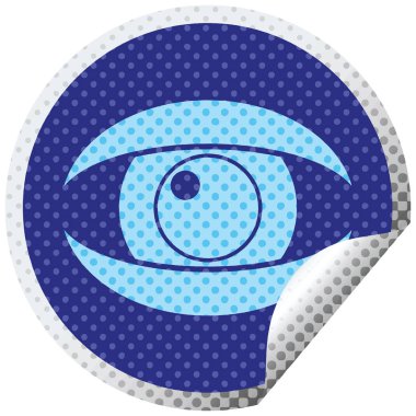 bakan göz grafik vektör dairesel peeling etiket