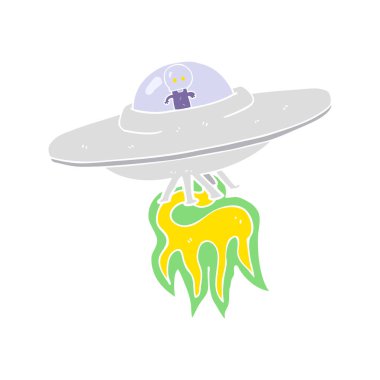 düz renk uzaylı uçan daire çizimi