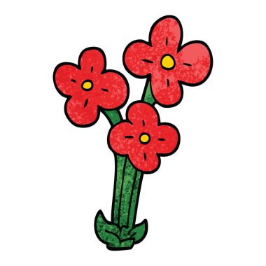 çizgi film doodle çiçek demet