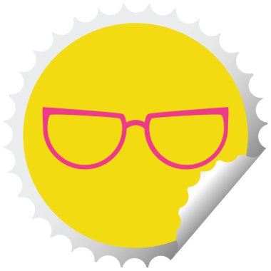 Gözlük grafik vektör dairesel peeling etiket