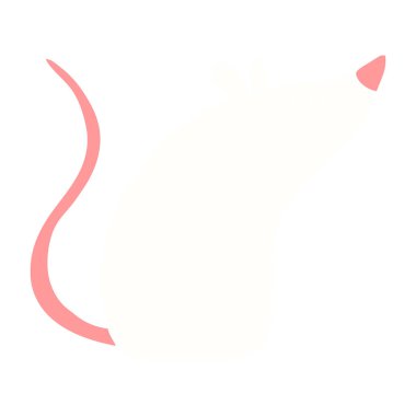 düz renk tarzı çizgi film beyaz fare