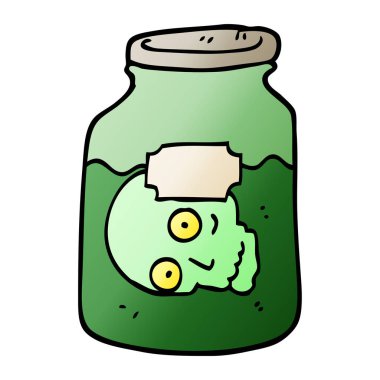 degrade illüstrasyon karikatür kafası kavanoza vektör