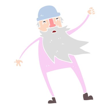 Yaşlı adam termal iç çamaşırı düz renkli çizimi