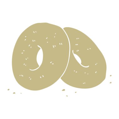 Simit düz renkli çizimi