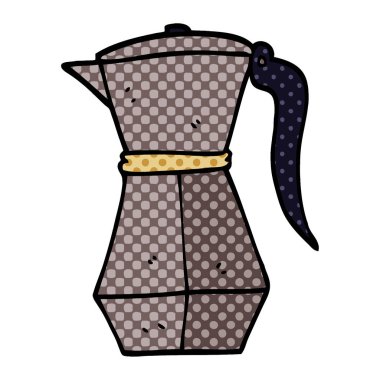 çizgi film doodle soba üst espresso makinesi