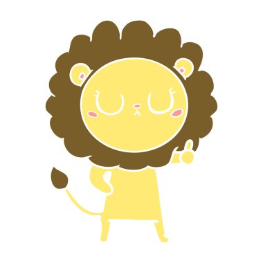 düz renk tarzı çizgi film aslan