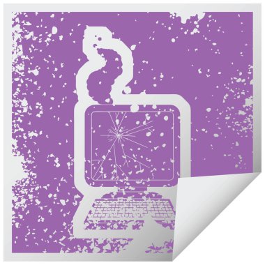 kırık bilgisayar grafik vektör çizim simgesi