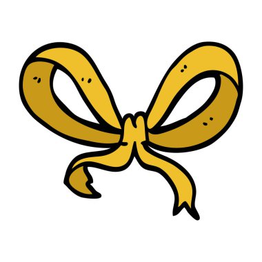 karton Sarı kurdele vektör çizim