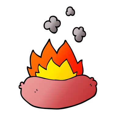 sosis, vektör, illüstrasyon karikatür doodle