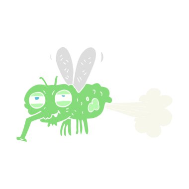 Brüt osuruk sinek düz renkli çizimi