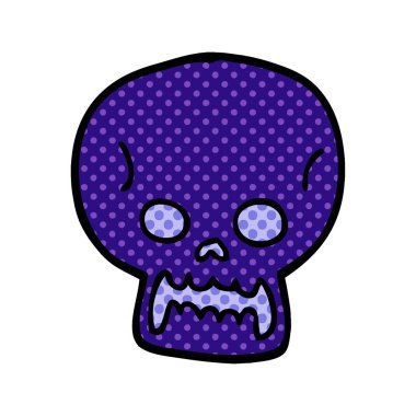 çizgi film doodle Cadılar Bayramı kafatası