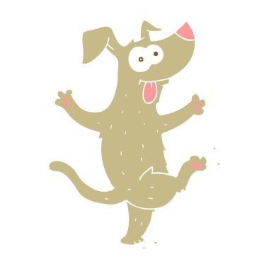 köpek dans düz renk illüstrasyon