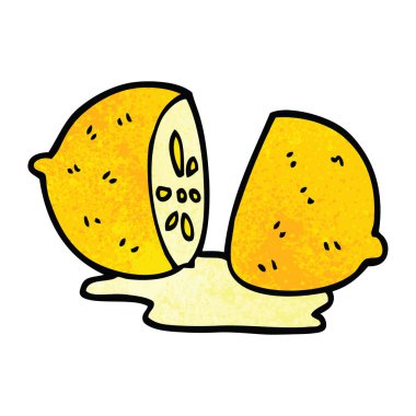 limon dilimli karikatür doodle