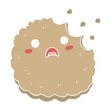 düz renk tarzı çizgi film bisküvi