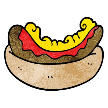 bir hotdog karikatür doodle