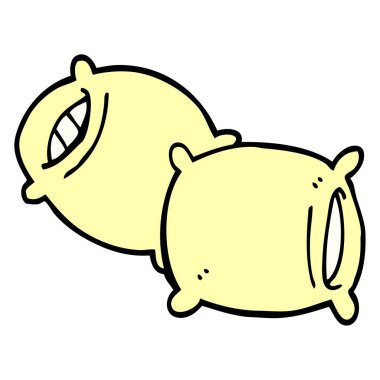 çizgi film doodle yastık illüstrasyon