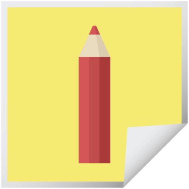 Kırmızı boyama kalem grafik vektör çizim kare etiket