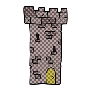 çizgi film doodle kale kule