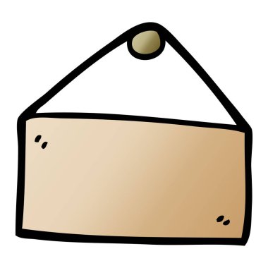 çizgi film boş işareti asılı doodle