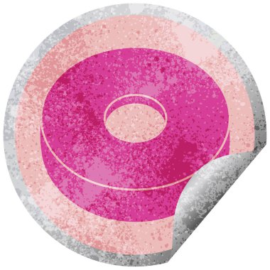 Donut grafik vektör dairesel peeling etiket