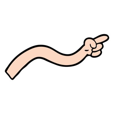 çizilmiş doodle tarzı çizgi film işaret kol el