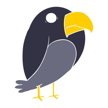 düz renk tarzı çizgi film karga