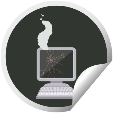 kırık bilgisayar grafik vektör çizim dairesel etiket