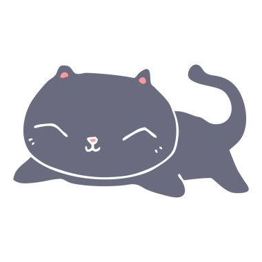 düz renk stil karikatür kedi