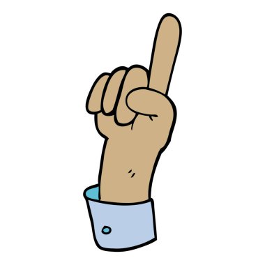 çizgi film doodle işaret eden bir ele